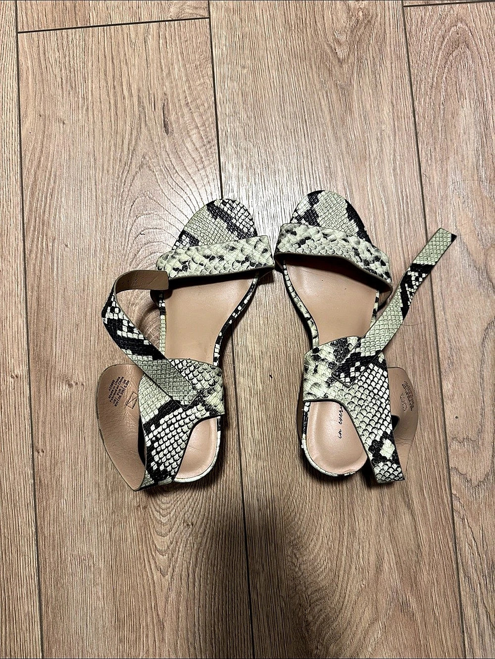 Snake Print Block Heels 2.5in